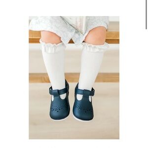 Birdie Navy Leather T-Strap Mary Jane NWOT